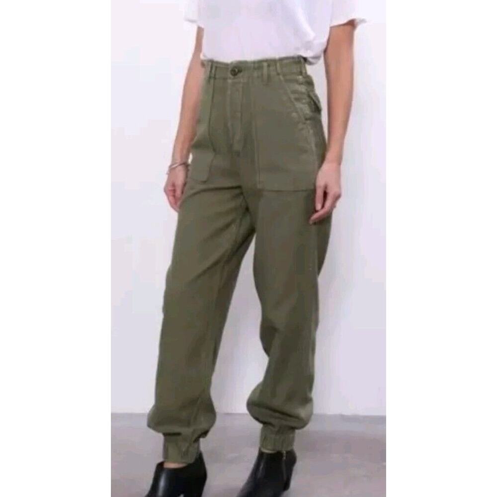 R13 Utility Jogger In Enzyme Olive Cargo Army Military Japanese Cotton Sz 24 (V1